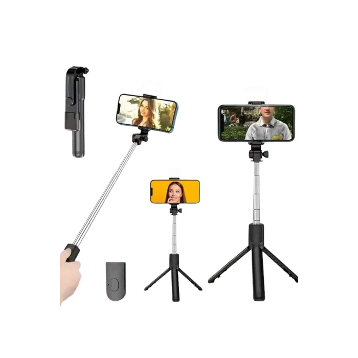 ieg™ Tripod Selfie Çubuğu Bluetooth Kumandalı Kablosuz Led Işıklı