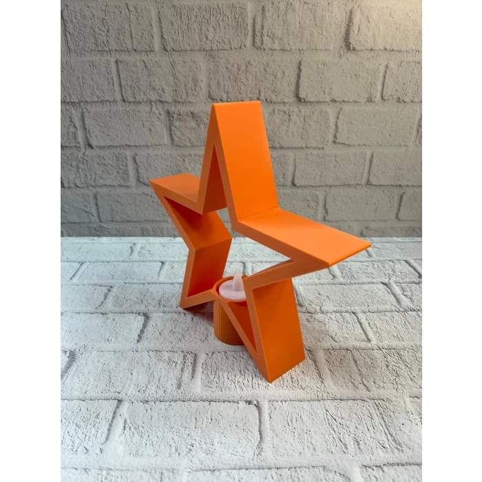 ieg™ Turuncu Yıldız Mumluk Loş Işık Salon Dekoru