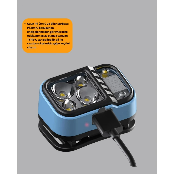 ieg™ Type C Şarjlı LED Kafa Lambası Güç Göstergeli 53 Modlu