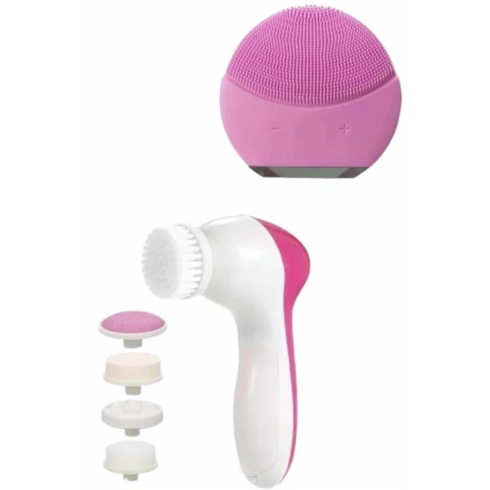 İkili Cilt Bakım Seti 5 Başlıklı Yüz Temizleme Ve Masaj Aleti Canlandırıcı Ve Onarıcı