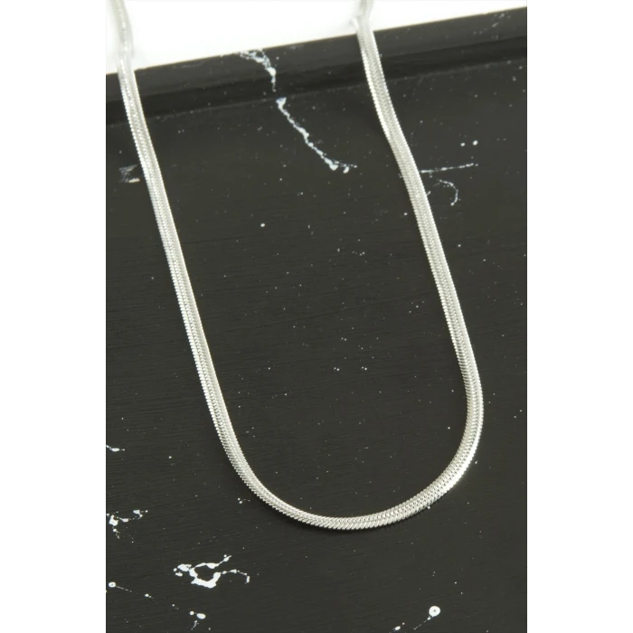 İnce İtalyan Zincir Çelik Kolye 45 cm