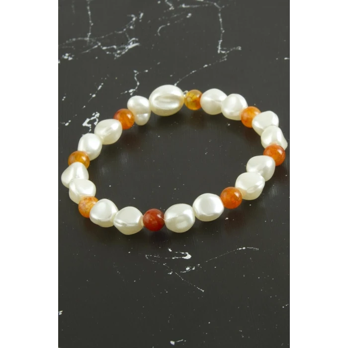 İnci Akik Doğaltaş Bileklik
