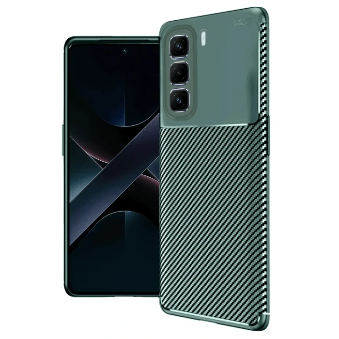 İnfinix Hot 50 Pro Plus 4G Auto Focus Karbon Kapak - Koyu Yeşil
