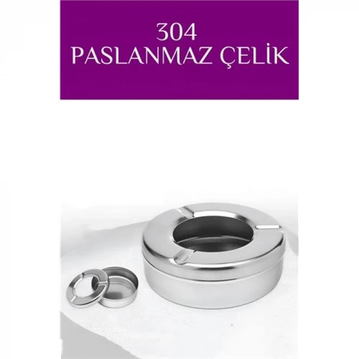 Inox Çelik Küllük – 13cm x 4 cm | Modern, Hijyenik ve Dayanıklı Tasarım