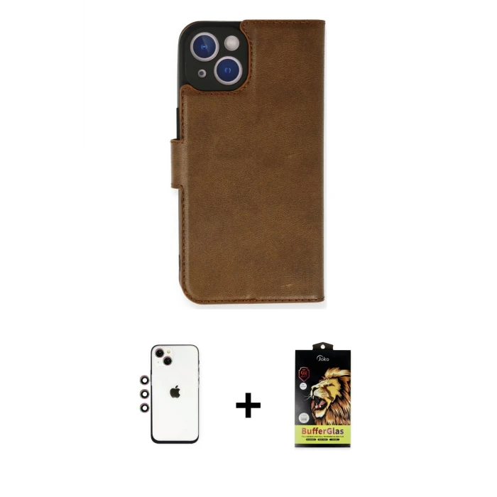 iPhone 14 Kılıf Siluet Işık Serisi - Siyah Buffer Cam Ekran Koruyucu + Shine Kamera Lens - GI