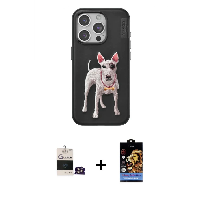 iPhone 14 Pro Max Kılıf Nova Form Koleksiyonu - Siyah Buffer Hayalet Cam Ekran Koruyucu + Bilvis Titan Kamera Lens - GD