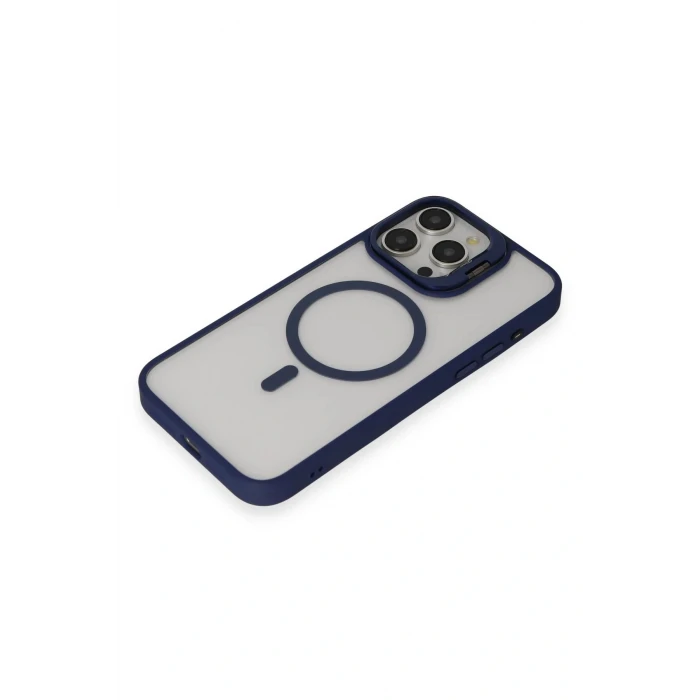 iPhone 14 Pro Max Kılıf Roblox Lens Magsafe Standlı Kapak - Lacivert