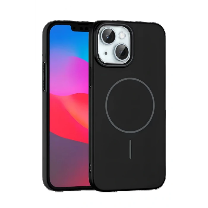 iPhone 15 Plus Broş Magsafe Kapak - Siyah