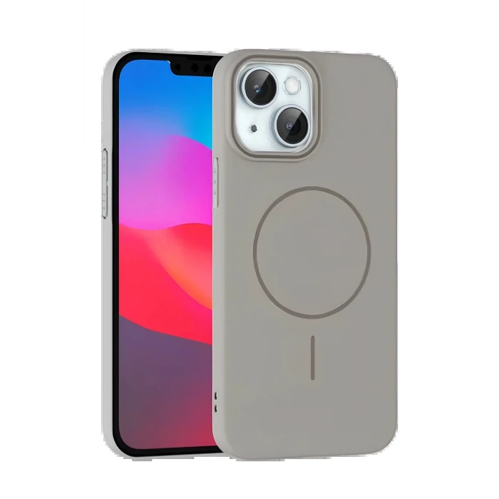 iPhone 15 Plus Broş Magsafe Kapak - Titan Gri