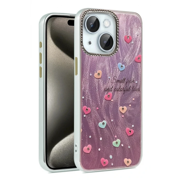 iPhone 15 Plus Kılıf Blade Aynalı Desenli Kapak - Desen 8