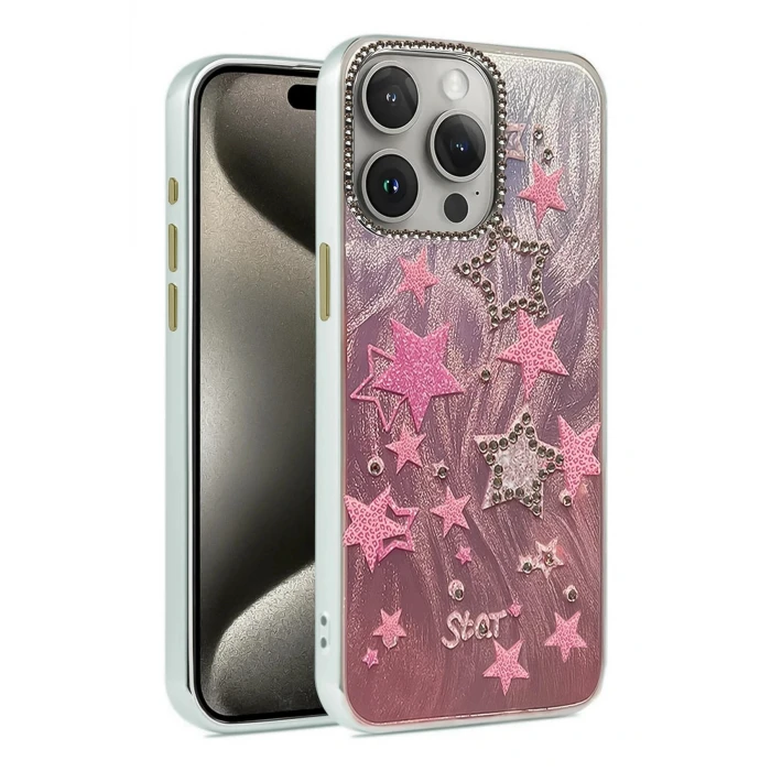 iPhone 15 Pro Max Kılıf Blade Aynalı Desenli Kapak - Desen 7