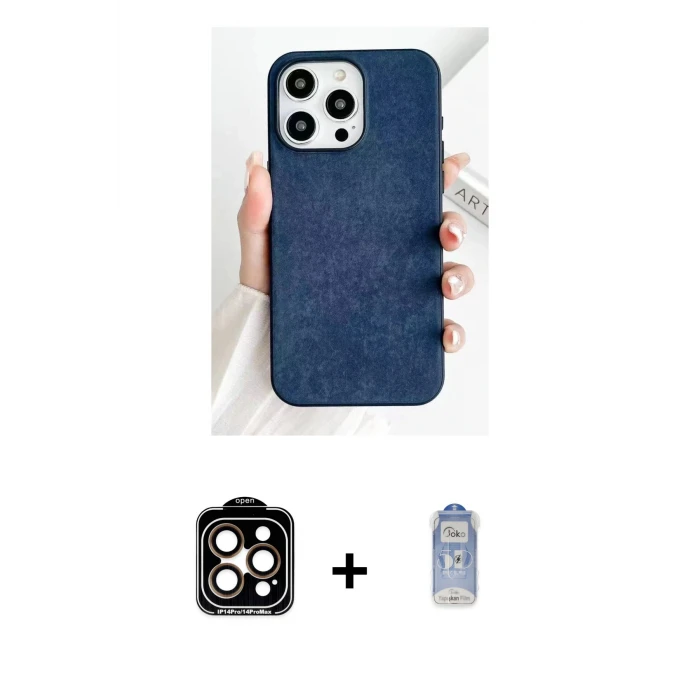 iPhone 15 Pro Max Kılıf Pusula Modern - Siyah Joko Magic 5D Cam + PVD Metal Kamera Lens - TU