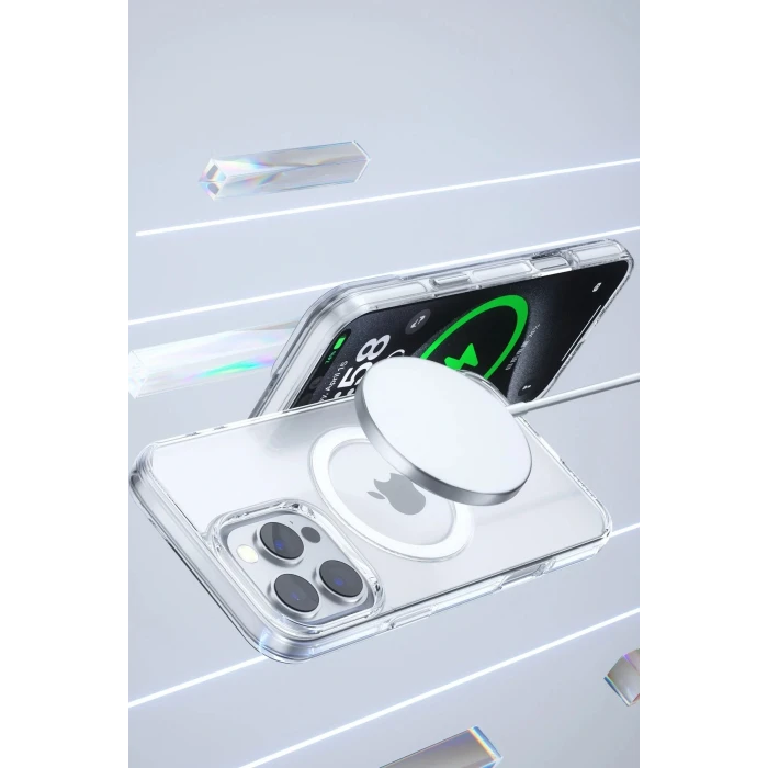 iPhone 16 Pro Gleam PC Sert Magsafe Kılıf - Siyah