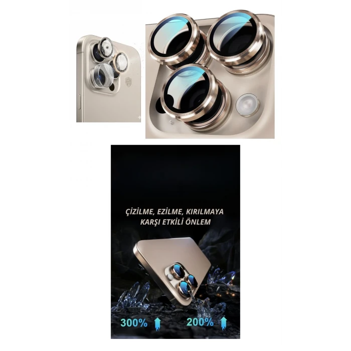 iPhone 16 Pro Max Kamera Lens Koruyucu Naturel
