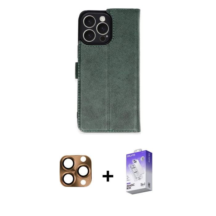 iPhone 16 Pro Max Kılıf Siluet Işık Serisi - Siyah Bilvis 5in1 3D Magic Cam Ekran Koruyucu + Pers Alüminyum Kamera Lens - CLTM