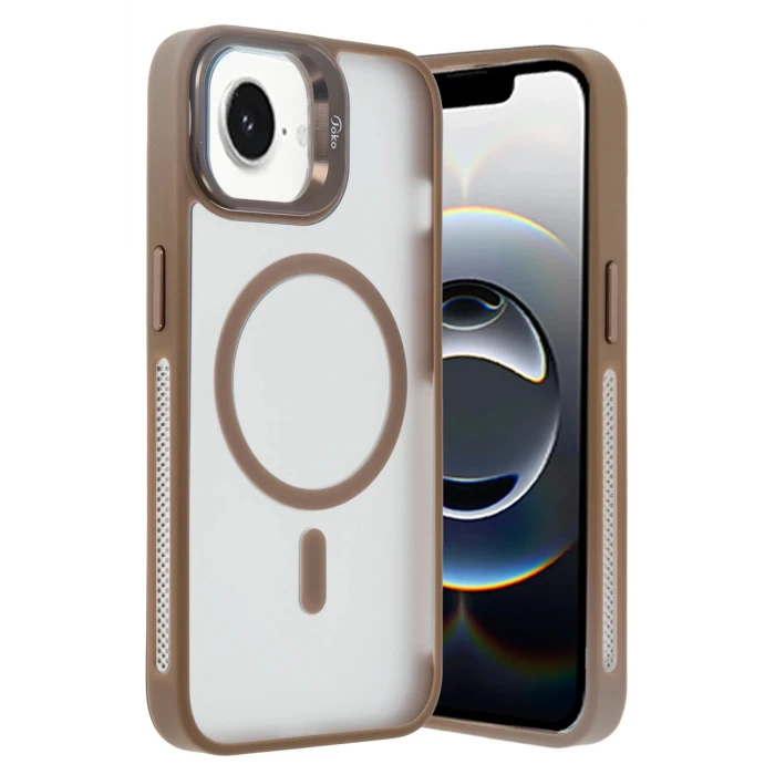 iPhone 16E Flet Lens Magsafe Kapak - Gold