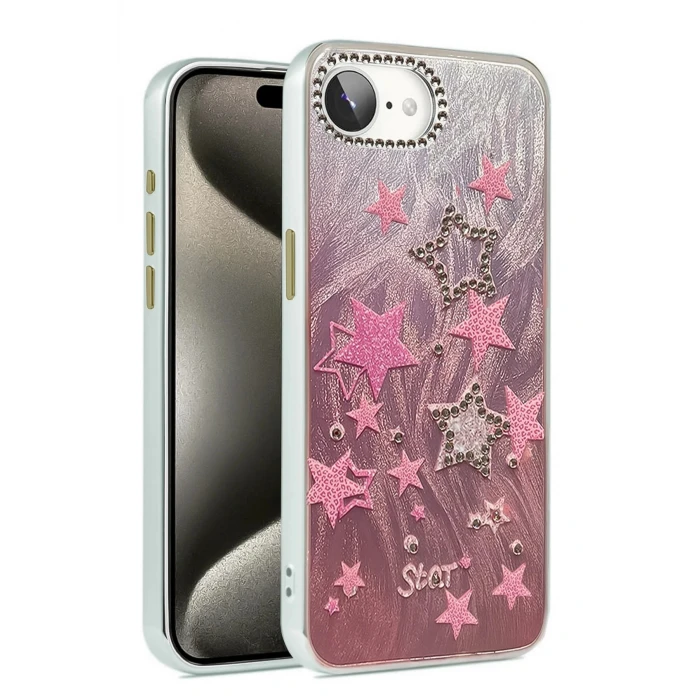 iPhone 16E Kılıf Blade Aynalı Desenli Kapak - Desen 7