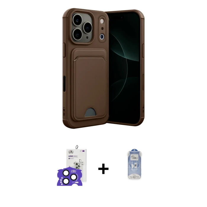 iPhone 17 Pro Max Kılıf Vadi Çizgi Prime - Siyah Joko Magic 5D Cam + Bilvis Titan Kamera Lens - LT