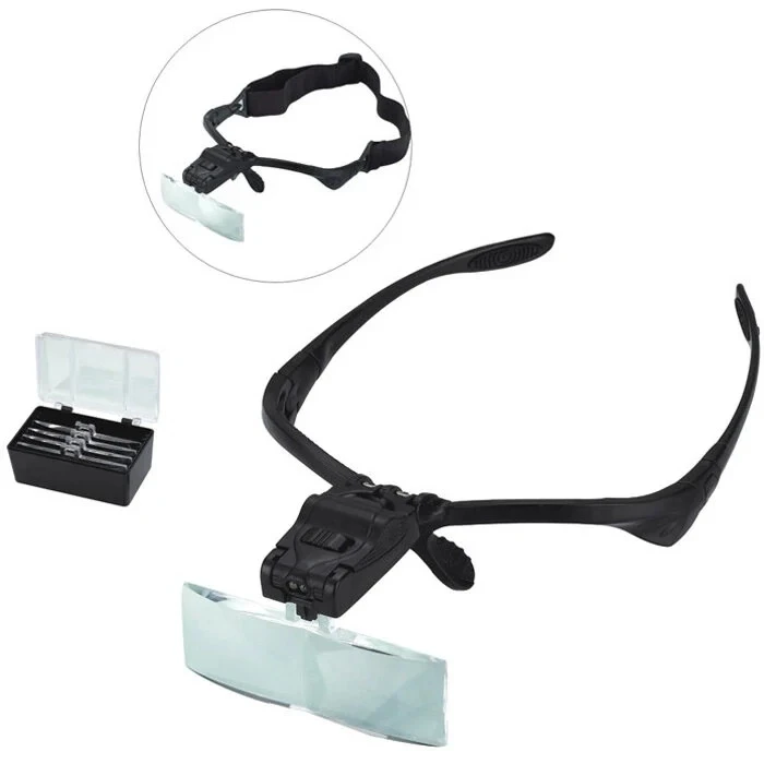 Işıklı Gözlük Büyüteç  5 Farklı Lens 9892B