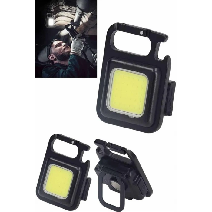 Işıldak Usb Şarjlı Cep El Feneri Taşınabilir Mini Led Işık Çok Fonksiyonlu