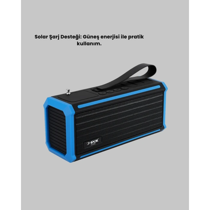 J-ıpox P520 Bluetooth Hoparlör 8w Güçlü Ses Solar Şarj Fm Radyo