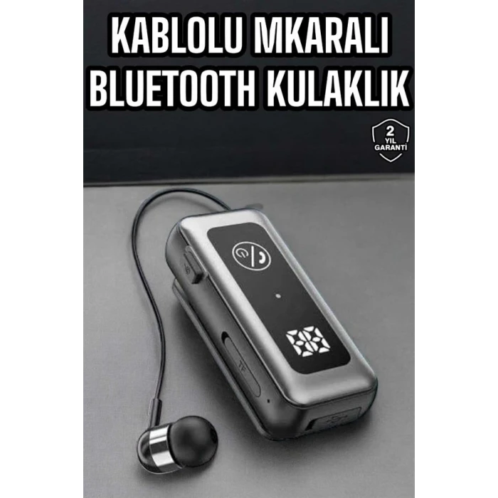 Kablolu Bluetooth Kulaklık Kulak İçi Stereo Mikrofonlu Dijital Göstergeli
