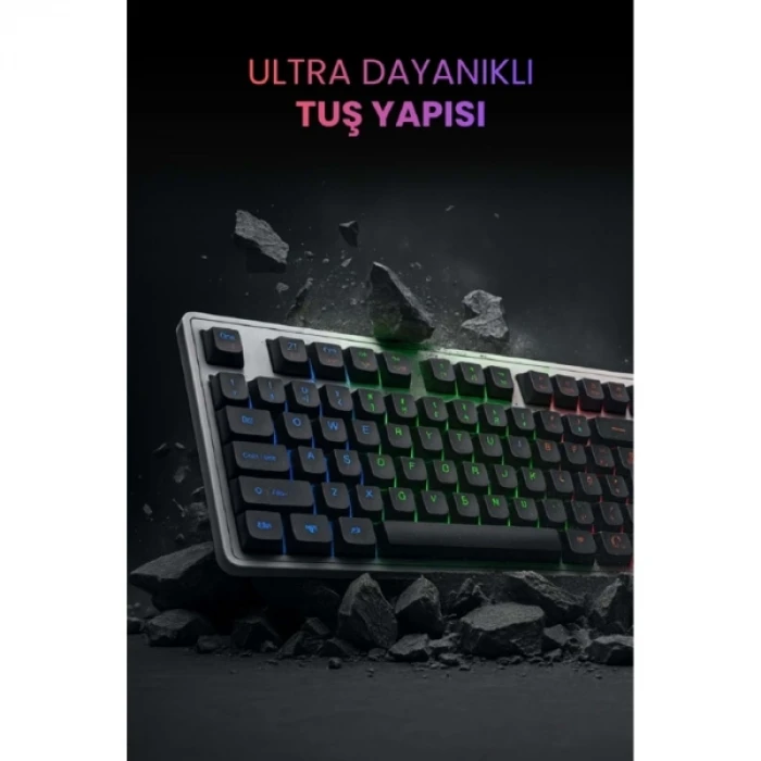 Kablolu Işıklı Gaming Standart Türkçe Q Klavye Ve Mouse Seti