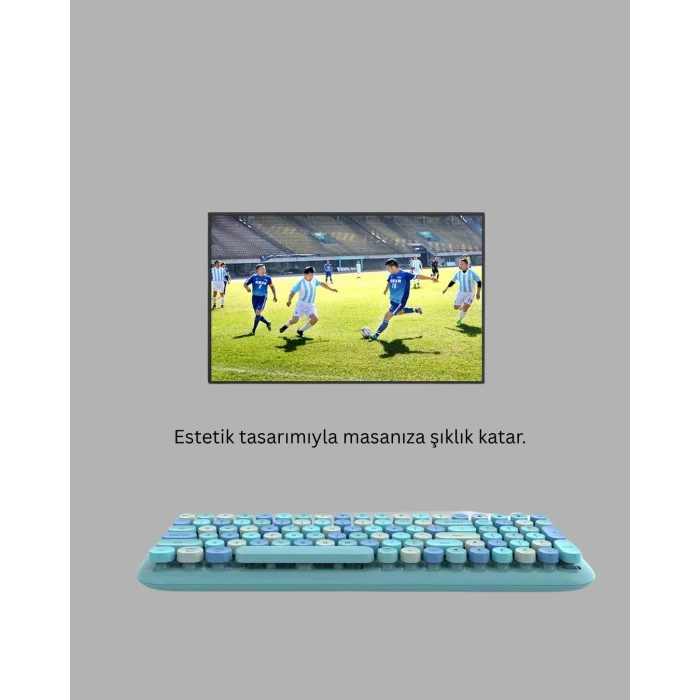 Kablosuz Klavye Mouse Seti Mavi