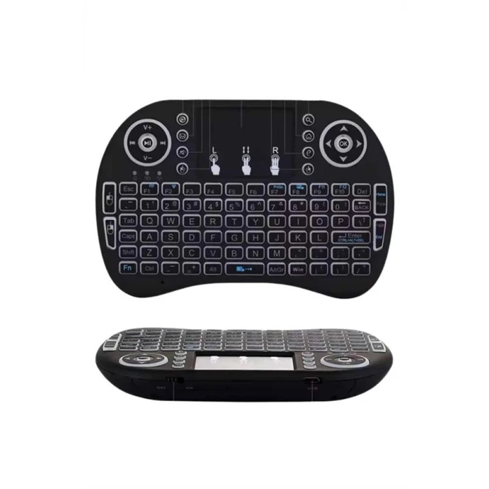 Kablosuz Türkçe Q Klavye RGB Işıklı Televizyon Ps3 Dokunmatik Mouse
