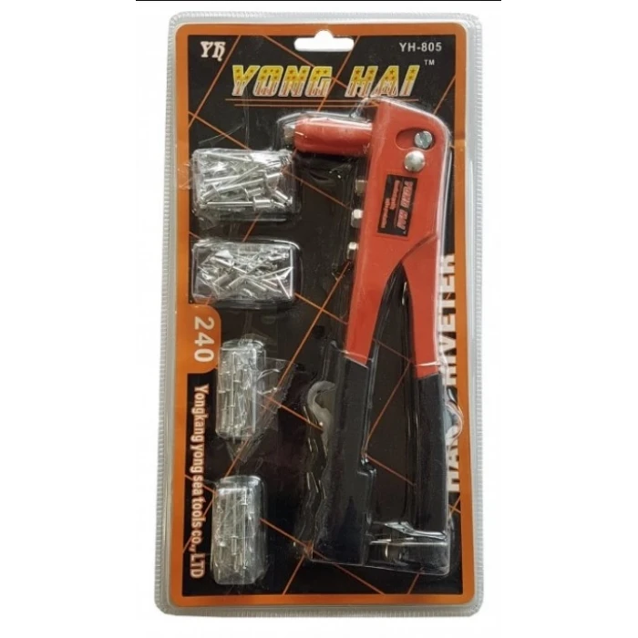 Kalınlık Tek Yönlü El Perçin Tabancası 40 Yedekli Ve 4 Çeşit Perçim