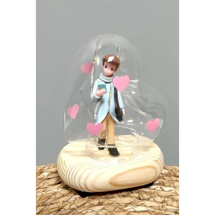 Kalp Işıklı Led Fanus