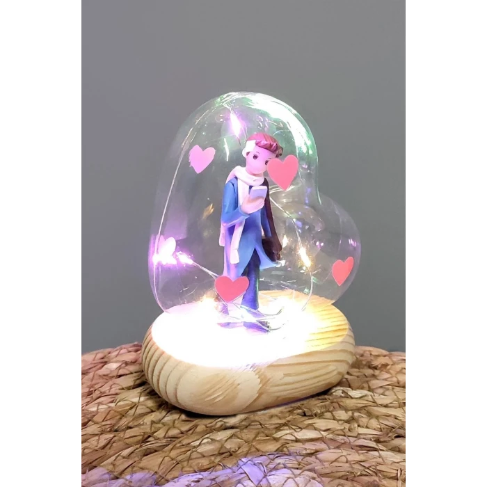 Kalp Işıklı Led Fanus