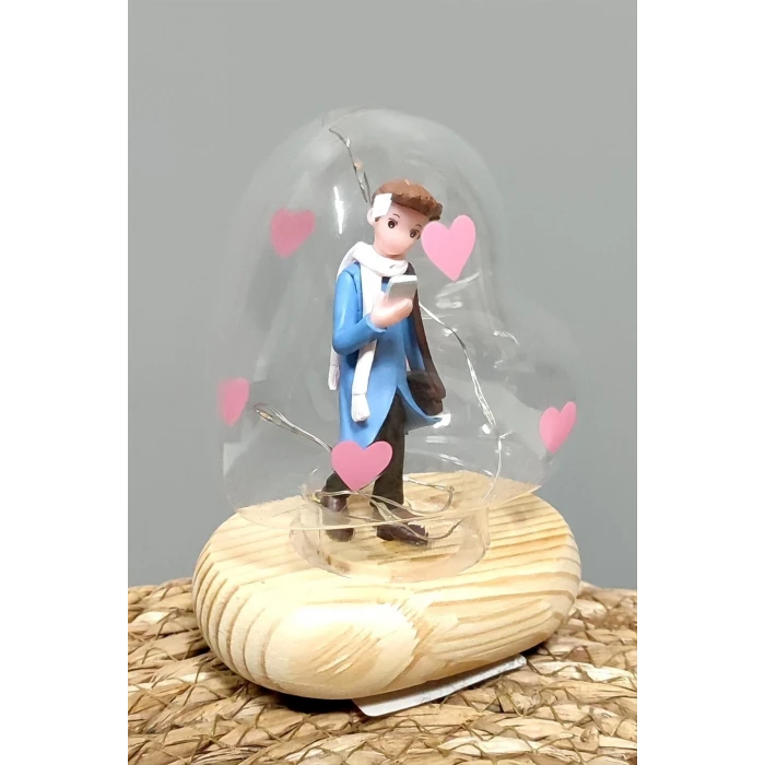 Kalp Işıklı Led Fanus