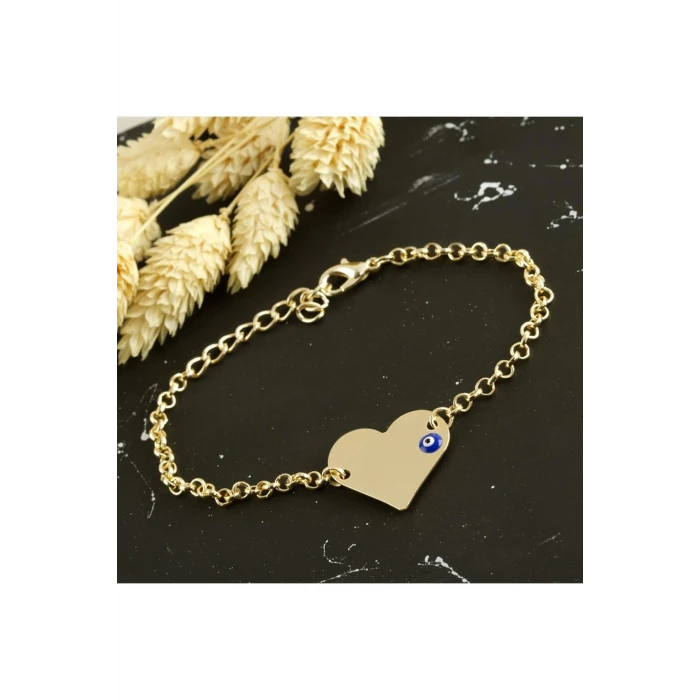 Kalp İsim Yazılabilir Boş Plaka Bileklik