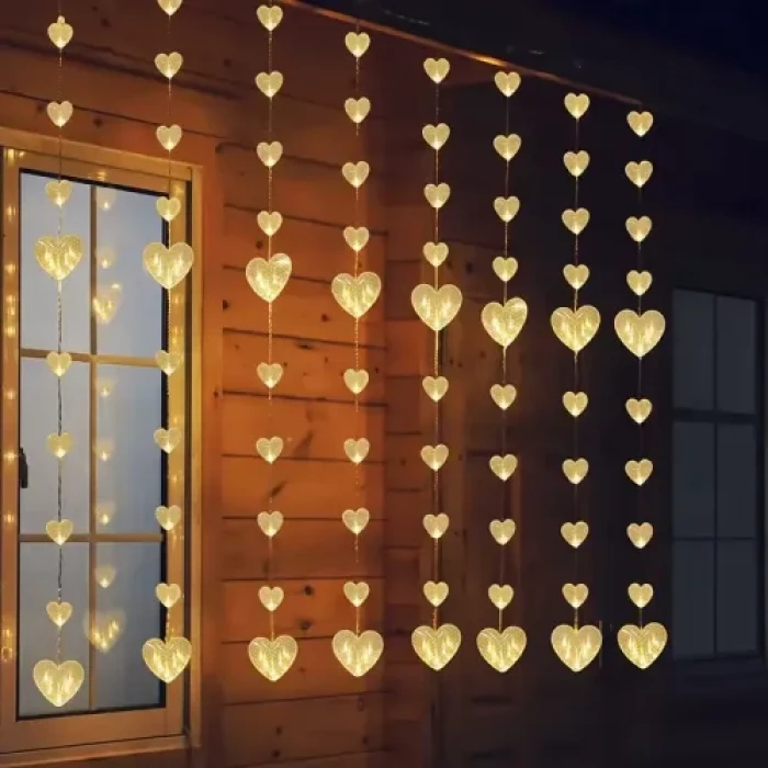 Kalp Perde Led  Gün Işığı