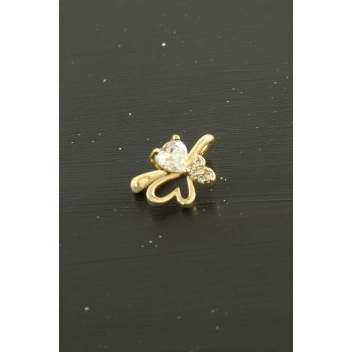 Kalp Tragus Zirkon Taşlı Piercing 1 Adet
