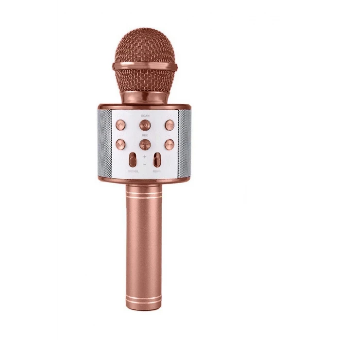 Karaoke Mikrofonlu Hoparlör - Şarjlı -bluetooth Rose Gold