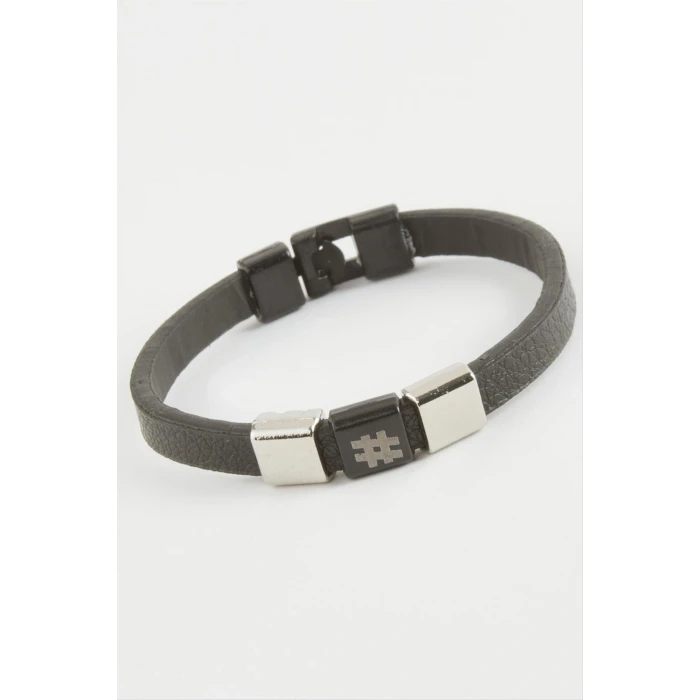 Kare Kaliteli Suni Deri Bileklik