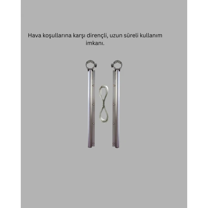 Kare Küpeşte Uyumlu Balkon Çamaşır Askısı 25x60 Cm Beyaz Pratik