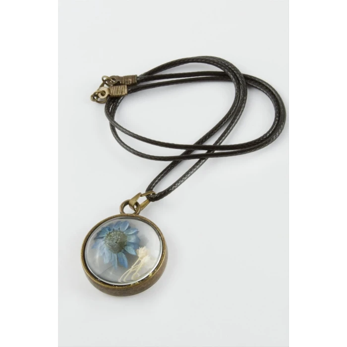 Karışık Renkli Çiçek Canlı Kolye