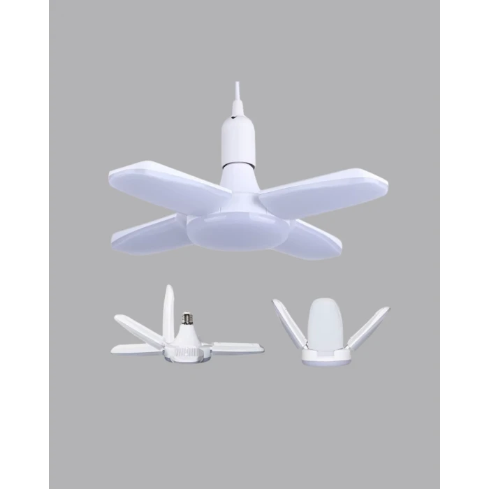 Katlanabilir 4 Kollu Led Ampül 60 Watt 6000 Lumen Beyaz Işık