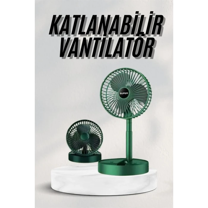 Katlanabilir Teleskopik Şarjlı Fan Masaüstü Soğutucu Vantilatör