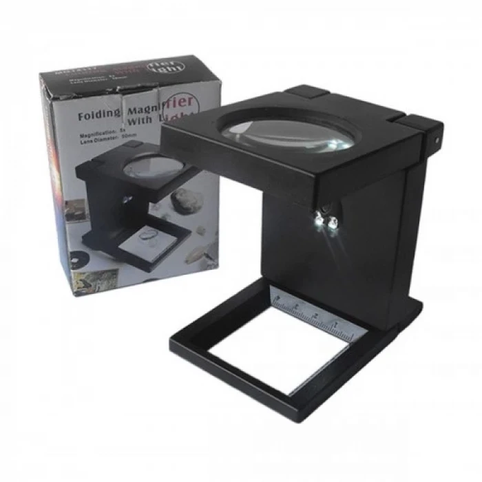 Katlanır Plastık,led ışıklı Test Cıhazı Büyüteç 2.5x90mm