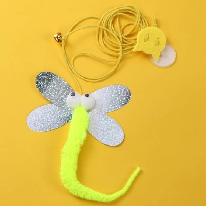 Kelebek Model Elastik Kendinden Yapışkanlı Kedi Oyun Oltası (4887)