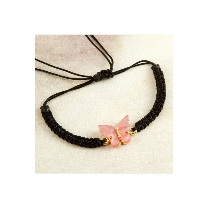 Kelebek Sedef Makrome Örgülü Bileklik