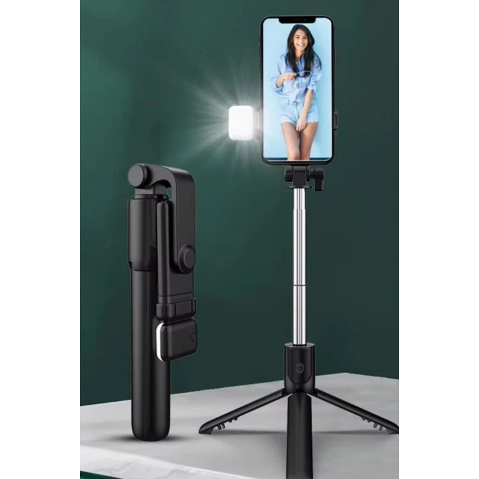 Kendiliğinden Led Işıklı Kumandalı Uzayabilen Selfie Çubuğu,masa Üstü Tripod