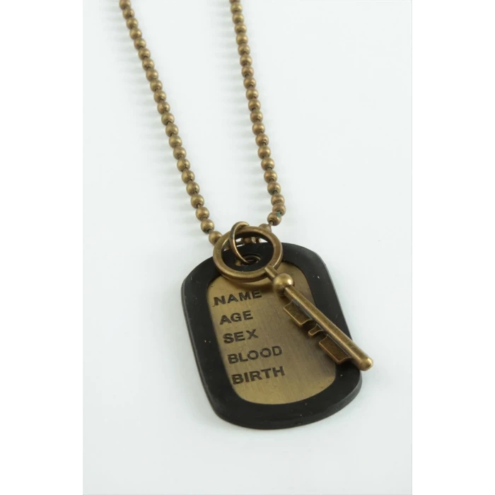 Kilit Künye Metal Erkek Kolye