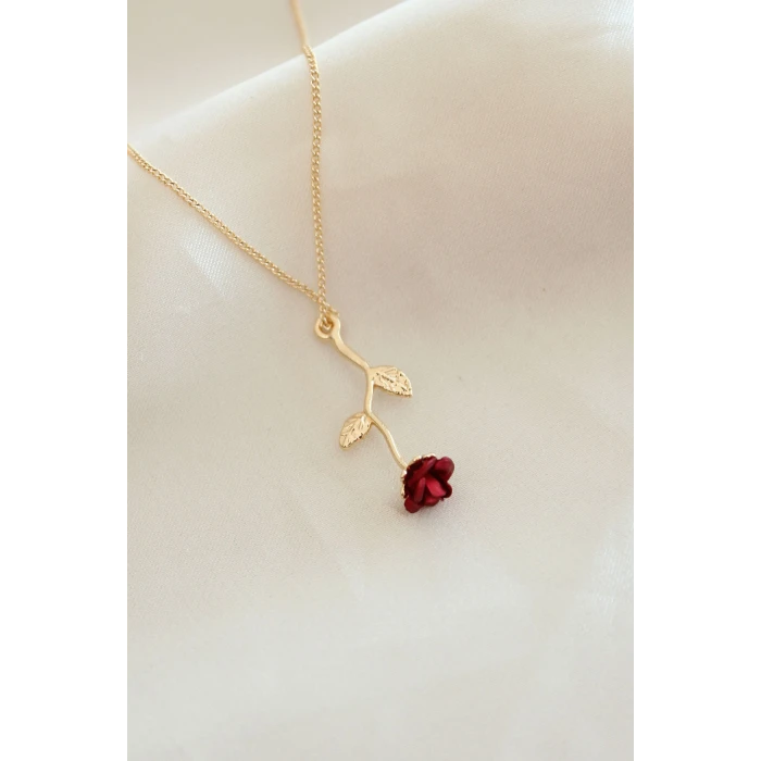 ietaks™ Kırmızı Gül Figürlü Kolye