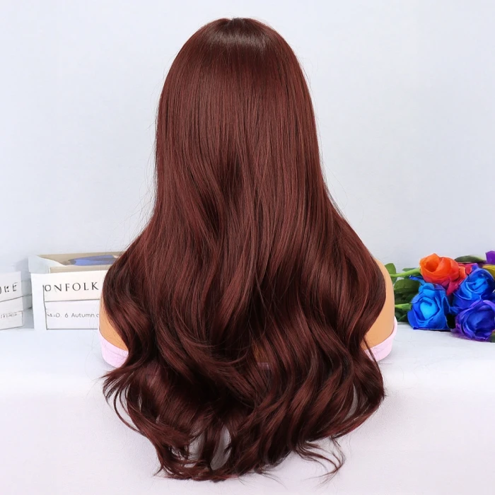 Kızıl Kahve Hafif Dalgalı Tül Peruk
