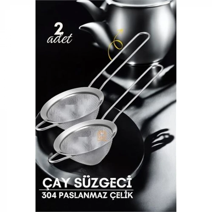 Klasik Çay Süzgeci 304 Paslanmaz Çelik 2 ADET